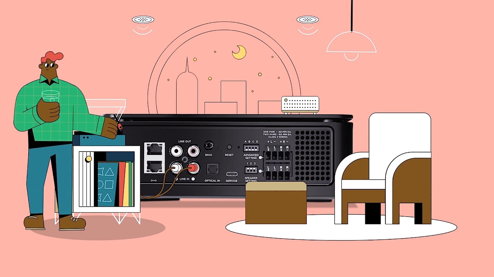 Bose Music Amplifier product visualization front angle